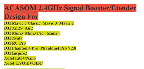 2400MHz RF信号拡張機 ドローン用 Dji FPV EVO 高効率
